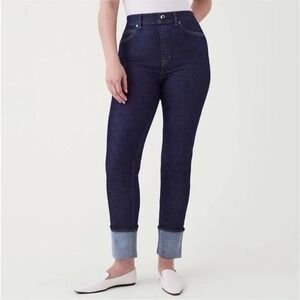 SPANX Women's Straight Leg Jeans in Dark Indigo no longer has tags
